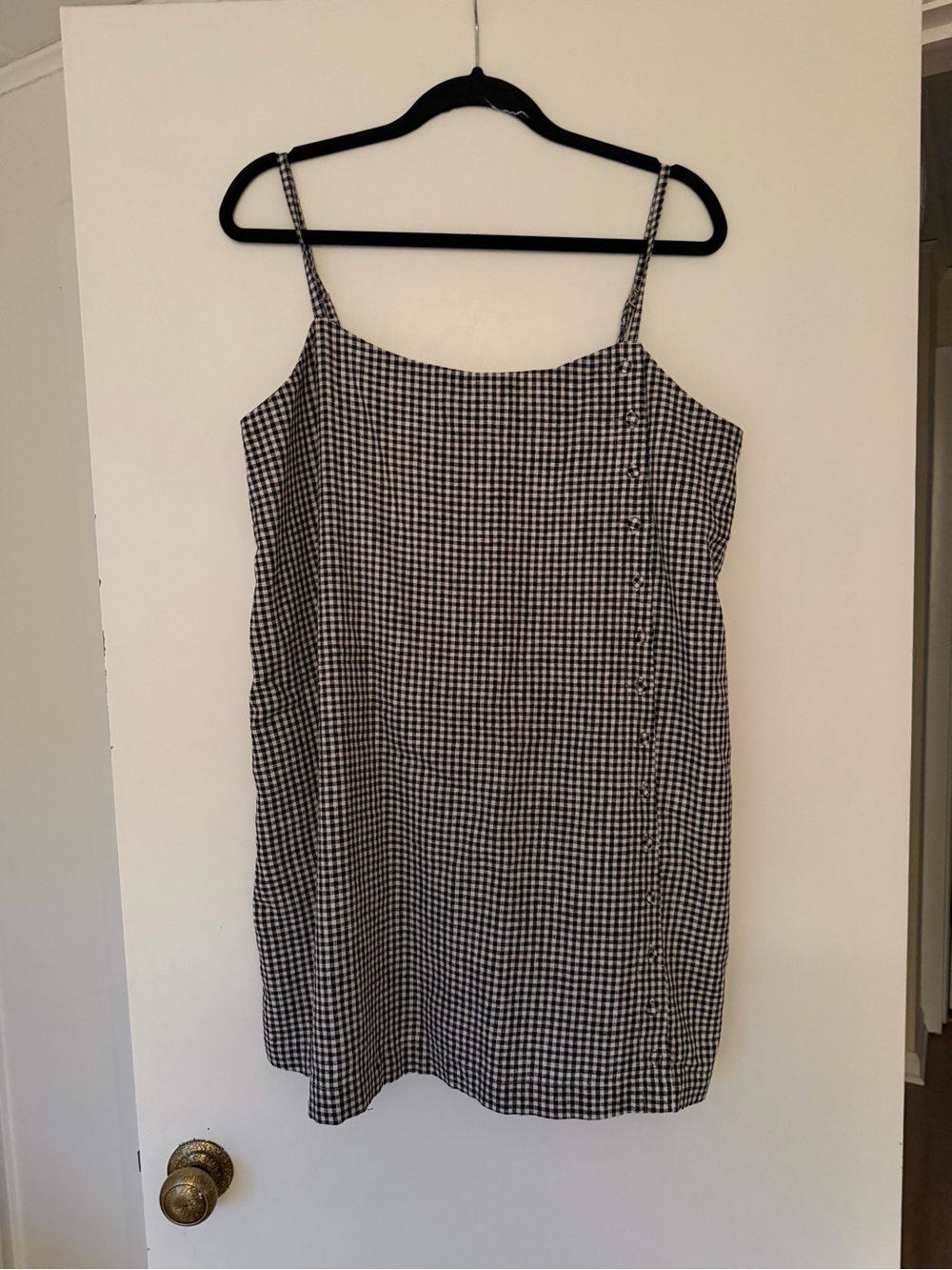 Gingham shift dress with shorts